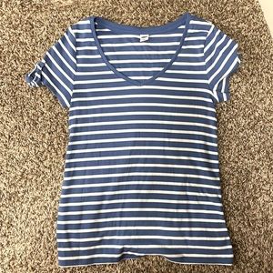 Simple Blue and White Striped Shirt (STRETCHY! SOFT!)
